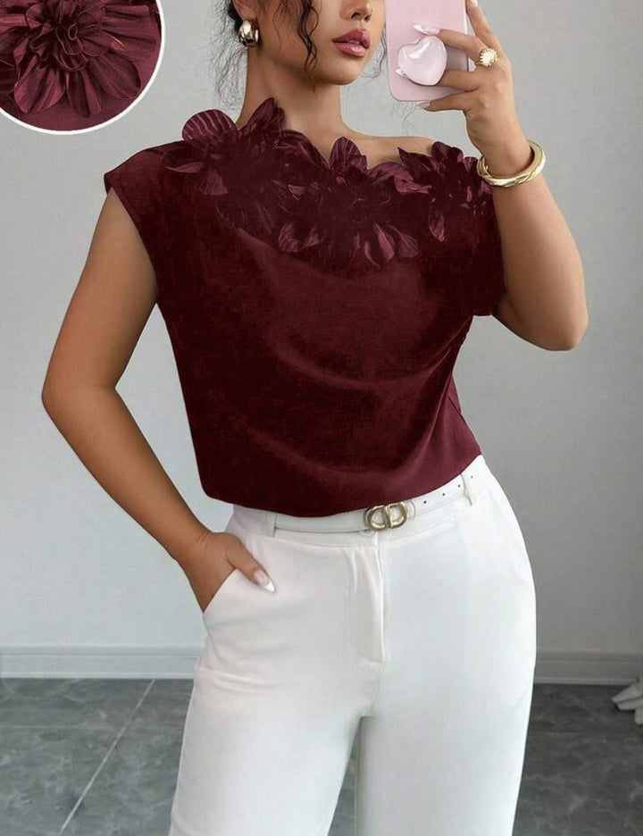 Shein rövid ujjú ing, bordó