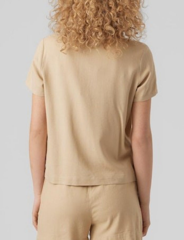 Cămașă cu mânecă scurtă Vero Moda, maro