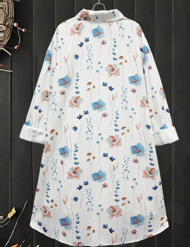 Shein Curve+ hosszú ing, fehér