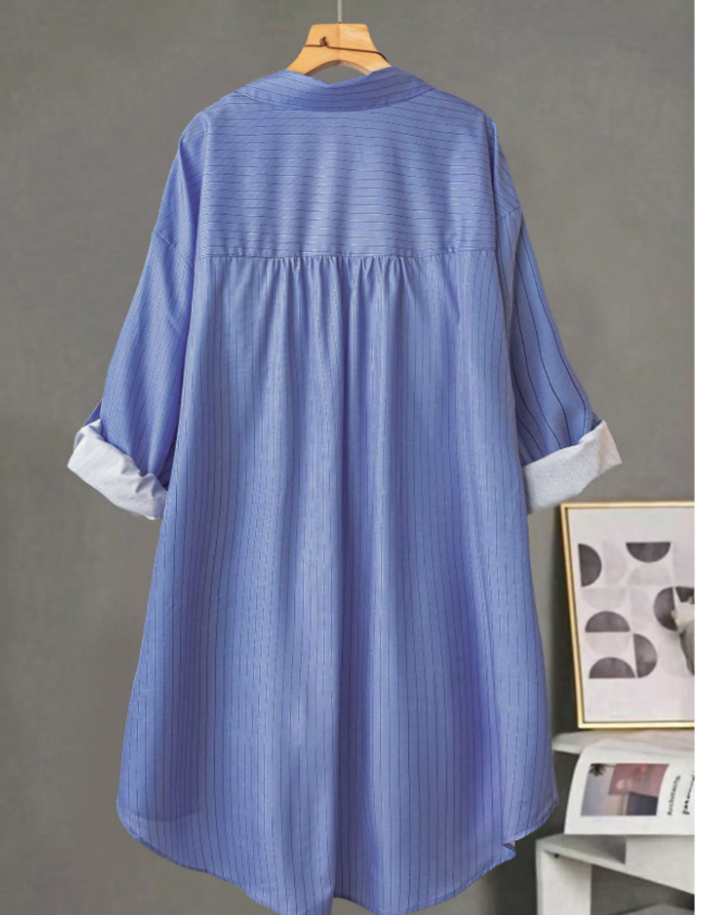 Shein Curve+ hosszú ing, kék