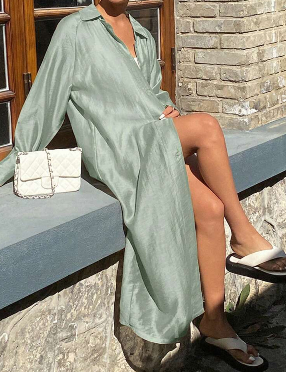 Cămașă lungă Shein DAZY, verde