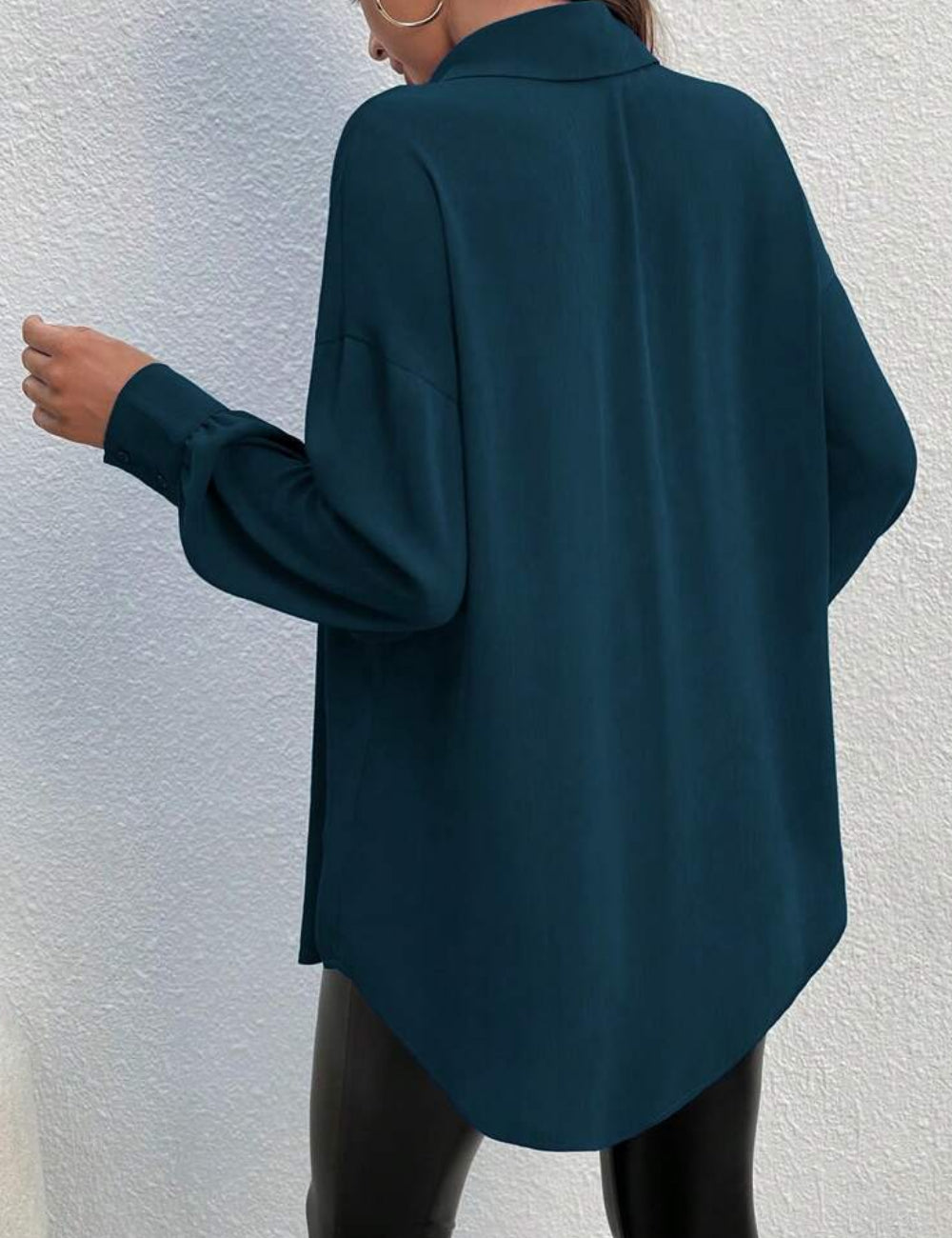 Shein Curve+ blúz, türkiz