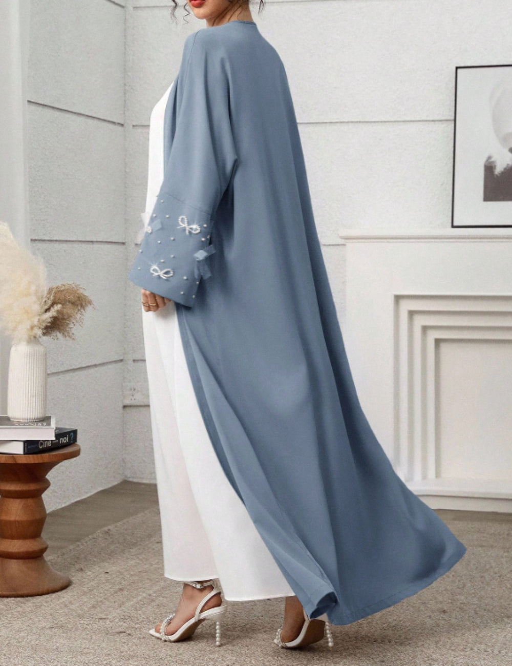 Cardigan lung Shein, albastru