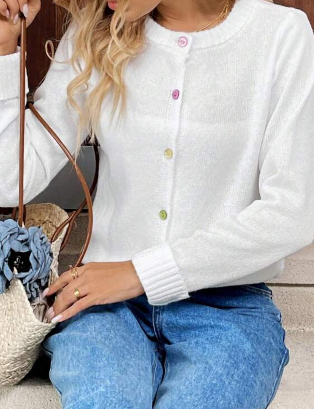 Cardigan Shein, fehér