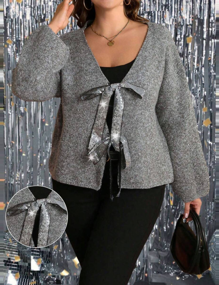 Cardigan Shein Curve+, gri