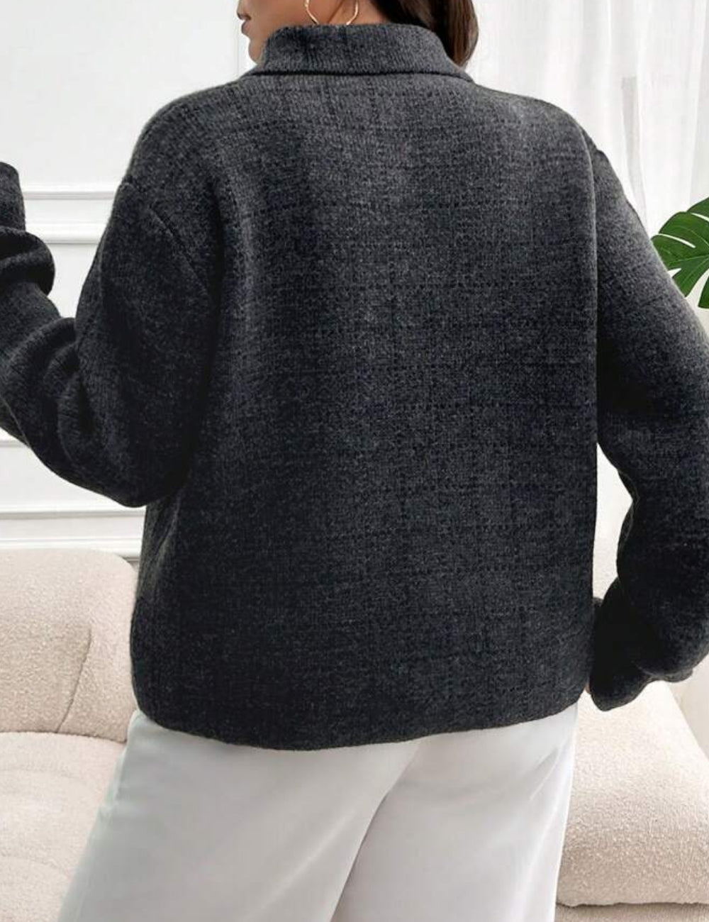 Cardigan SHEIN, gri închis