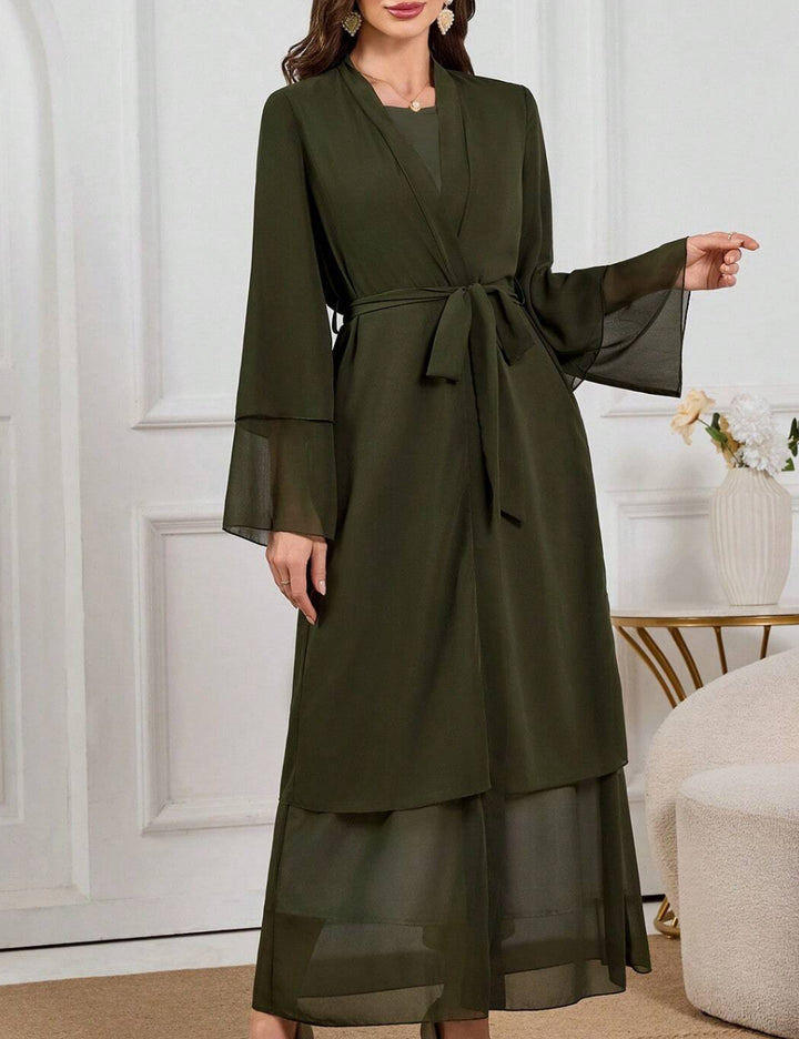 Shein hosszú kardigán, khaki