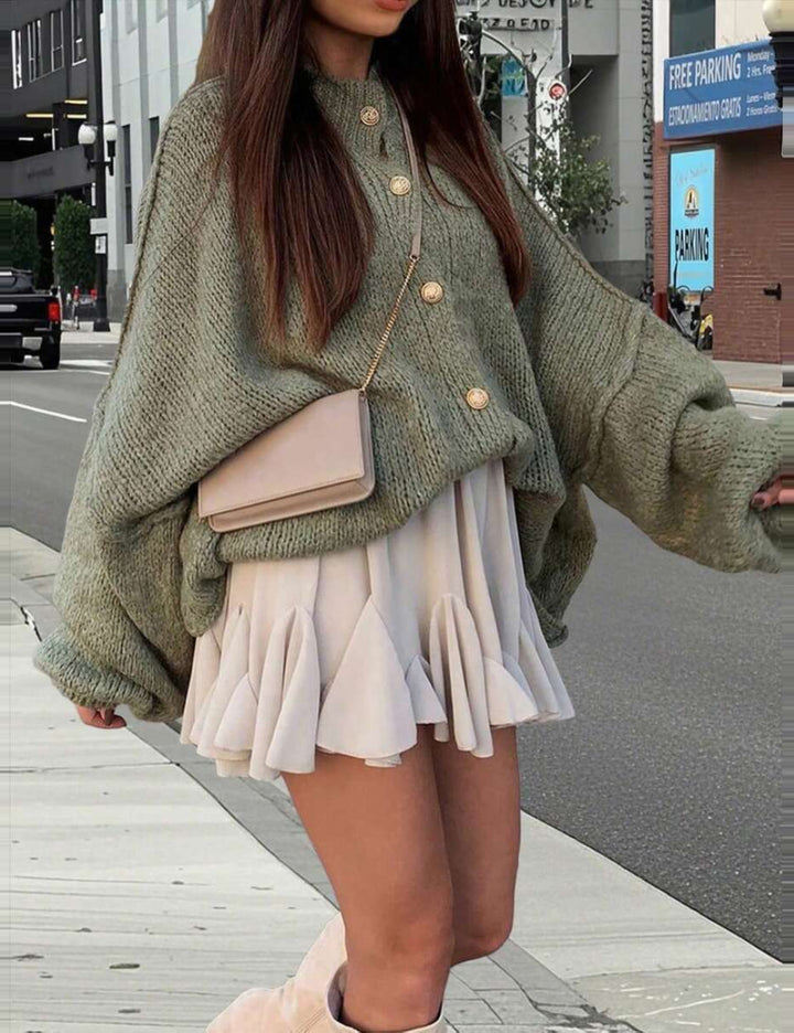 Shein Curve+ kardigán, khaki