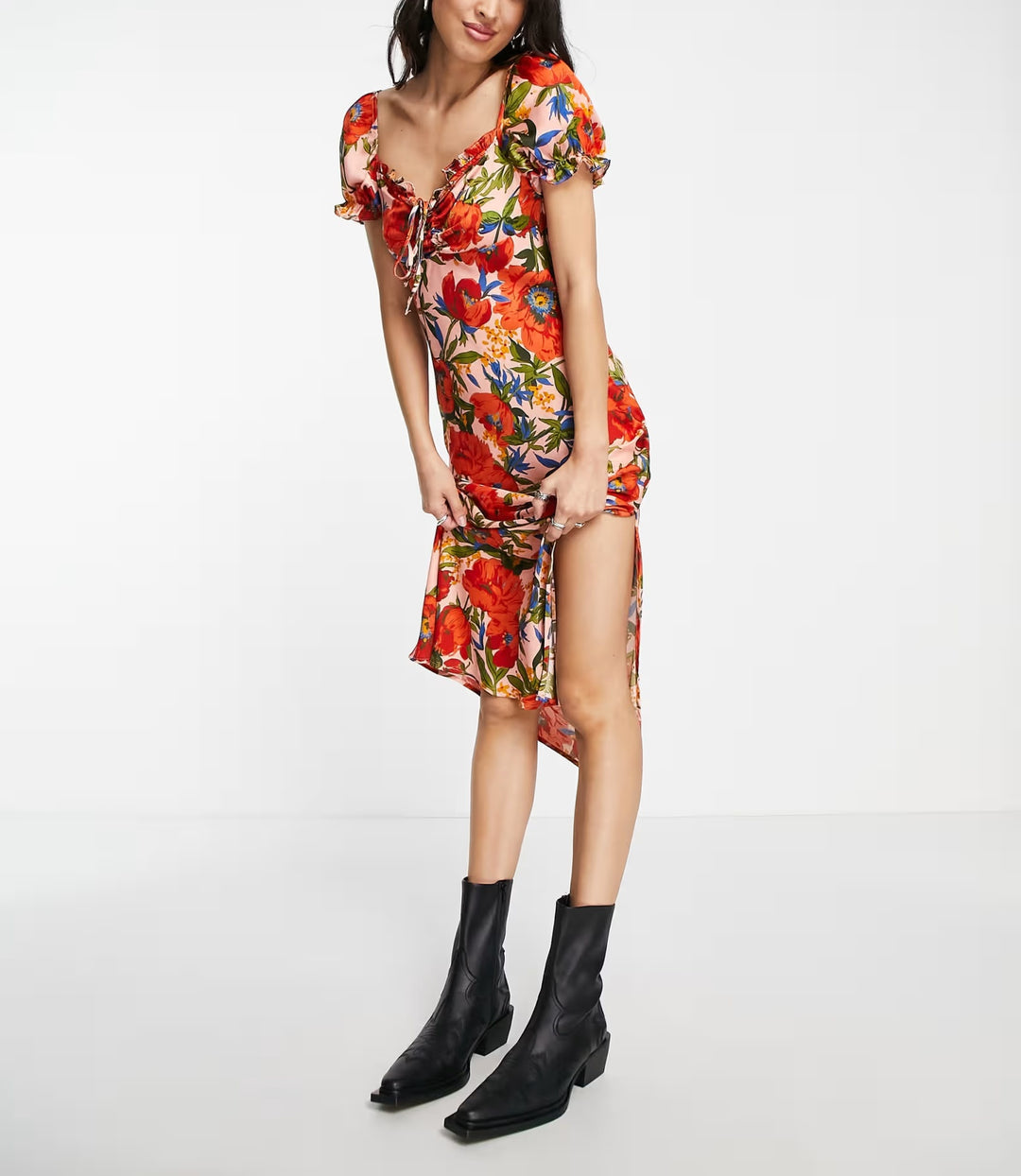 Rochie midi TOPSHOP, mix culori