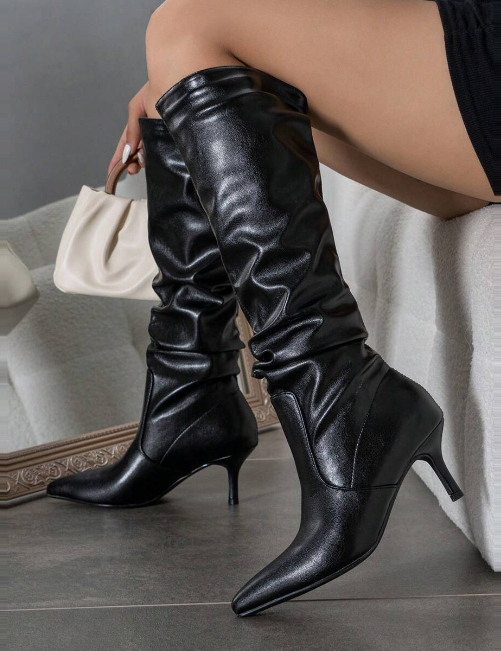 Shein Magassarkú Csizma, Fekete