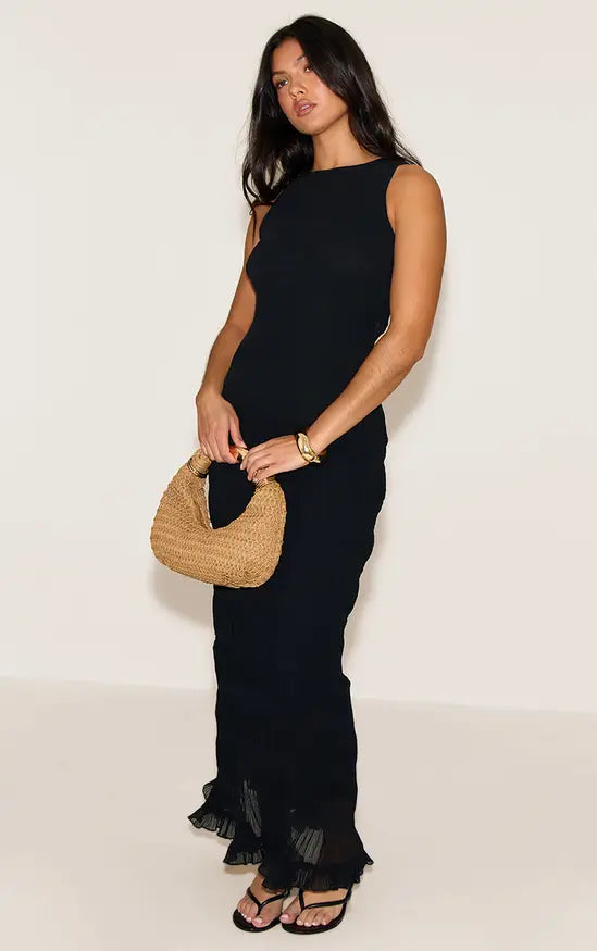 Rochie maxi PRETTYLITTLETHING, negru