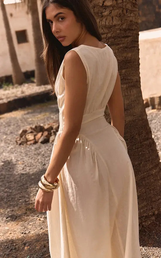 Rochie midi PRETTYLITTLETHING, crem