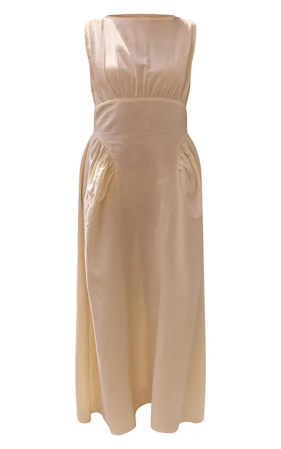 Rochie midi PRETTYLITTLETHING, crem