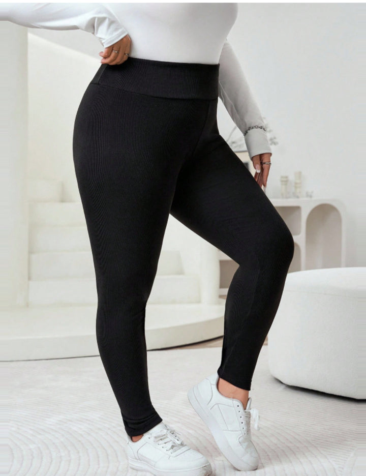 Shein Curve+ leggings, fekete