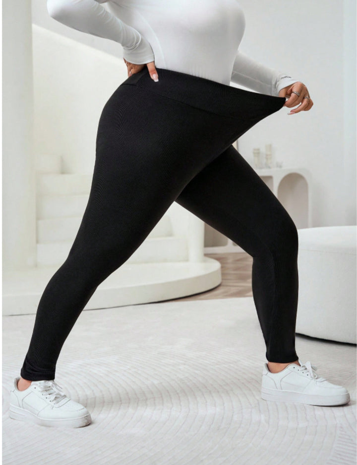 Shein Curve+ leggings, fekete