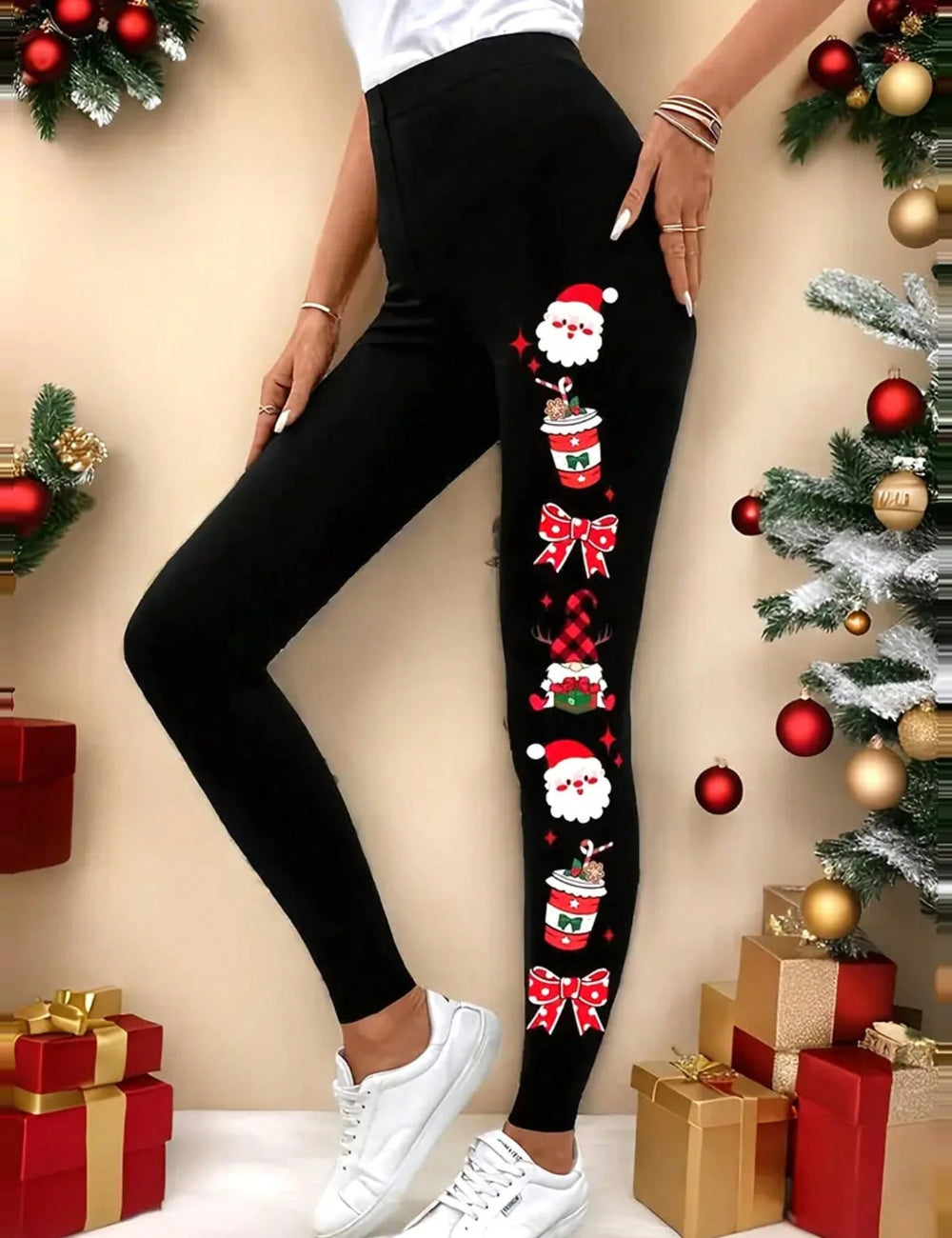 Shein Curve+ leggings, fekete