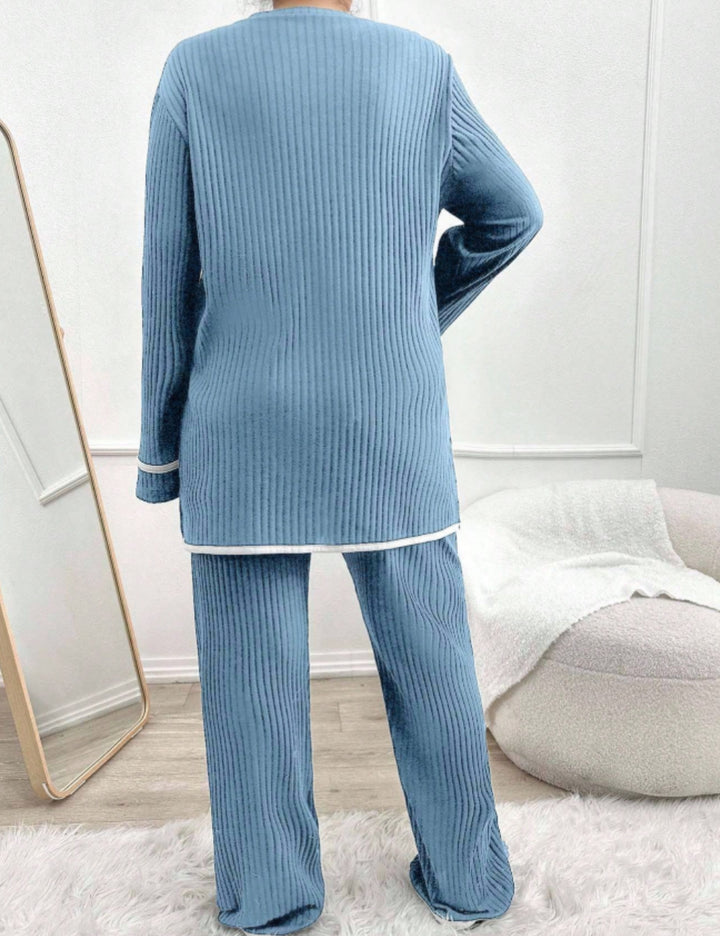 Shein Curve+ pizsama szett, kék
