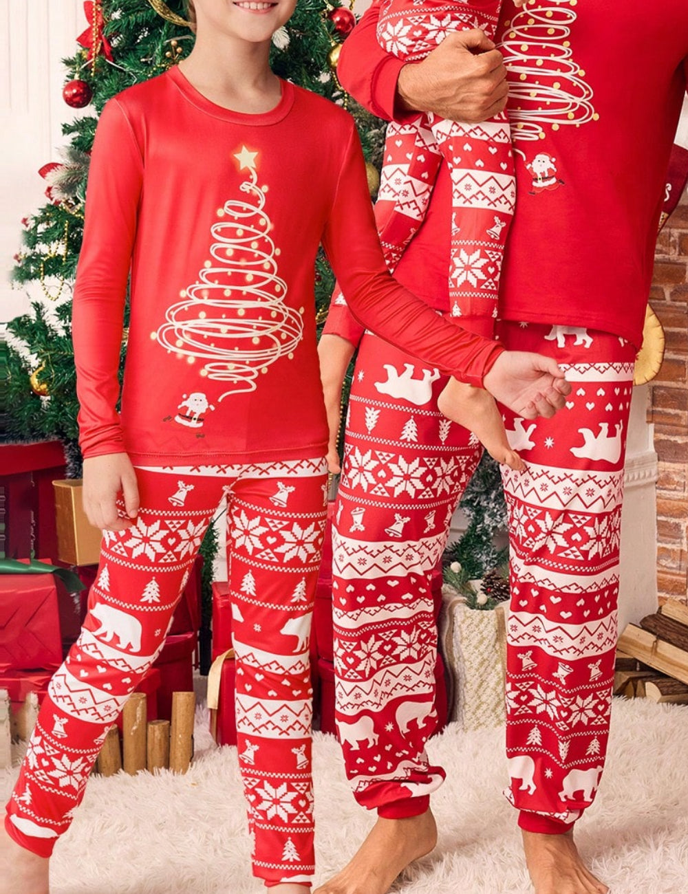 Shein pyjama set, red