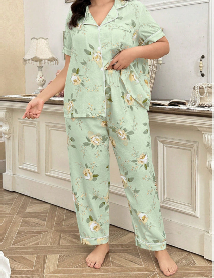 Compleu pijamale SHEIN, verde