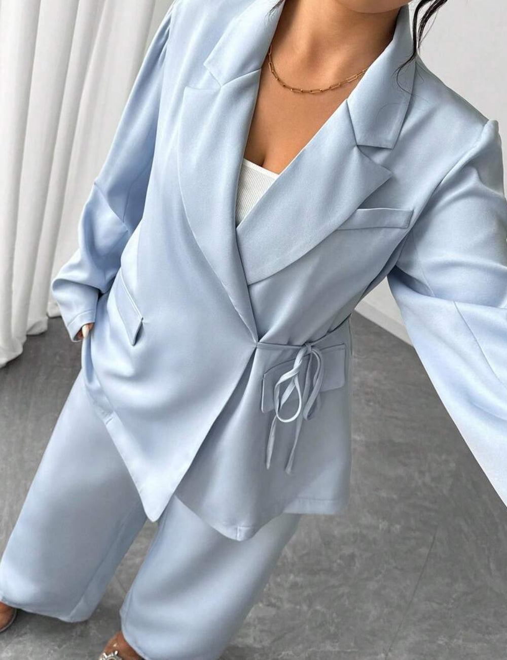 Shein Curve+ kétrészes szett, kék