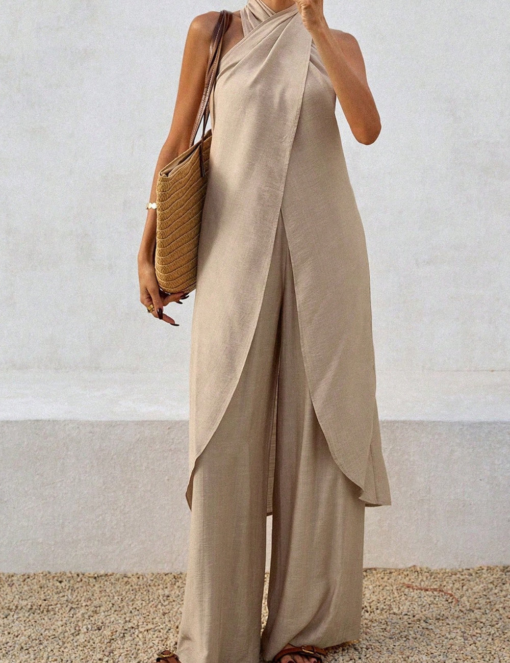 Shein Curve+ Szett, bézs