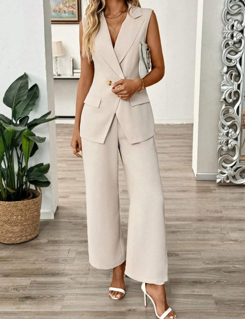 Shein jumpsuit, bézs