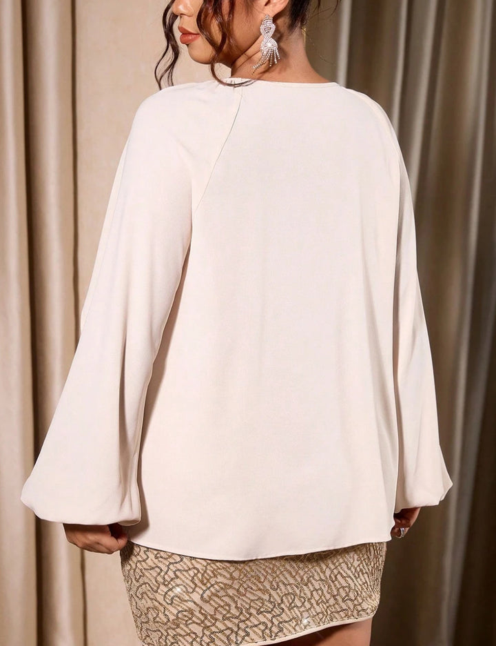 Shein Curve+ szett, bézs