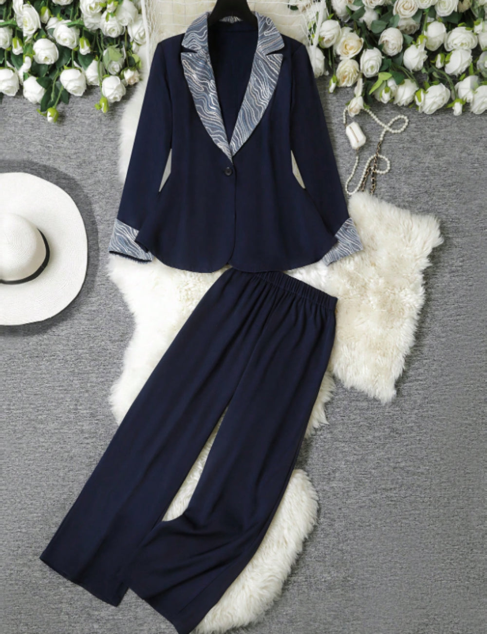 Compleu Shein Curve+, bleumarin