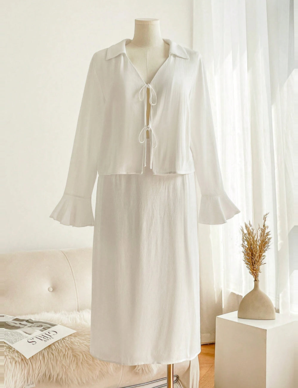 Shein Curve+ jumpsuit, white