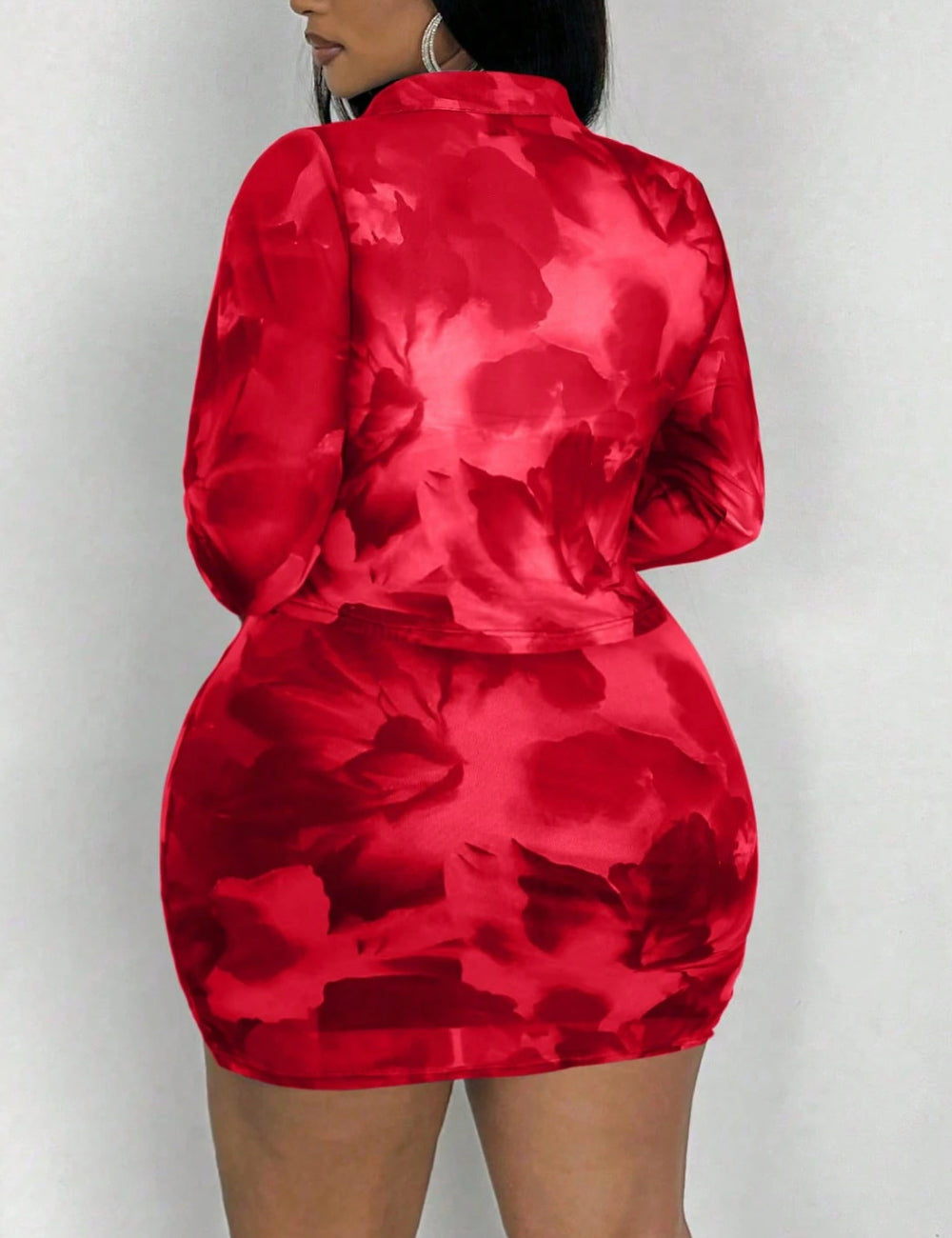 Shein Curve+ jumpsuit, red