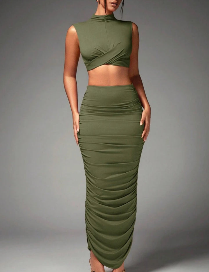 Shein összeállítás, khaki