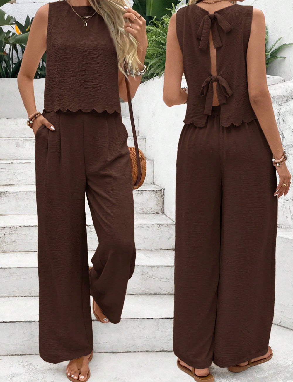 Shein jumpsuit, barna