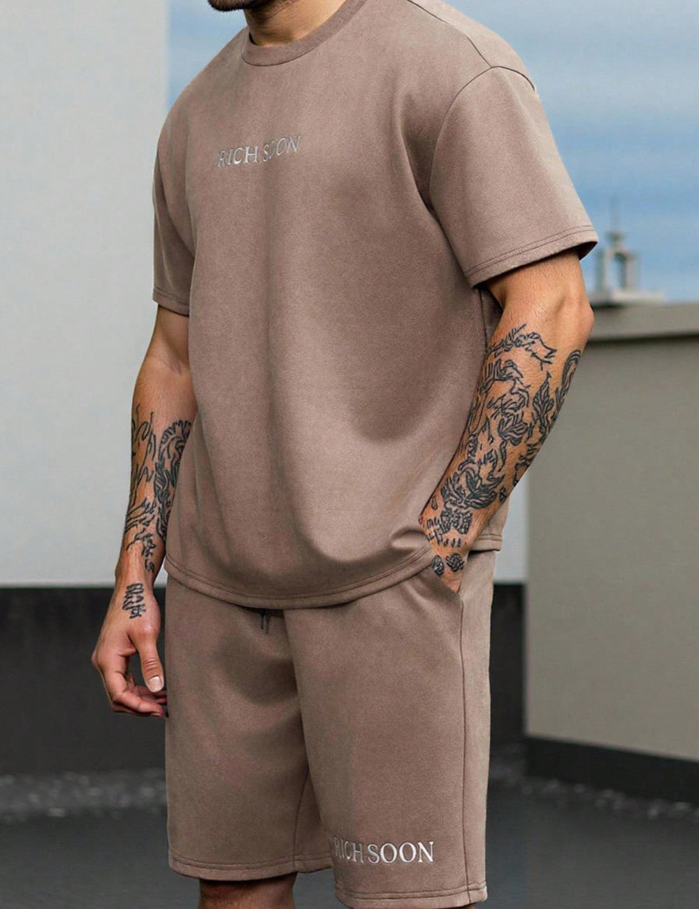 Shein MANFINITY szett, barna