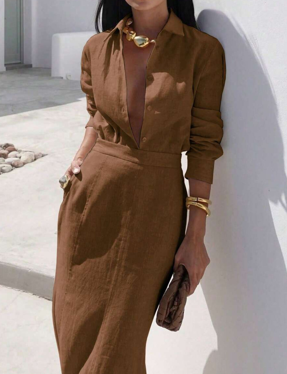 Shein együttes, barna