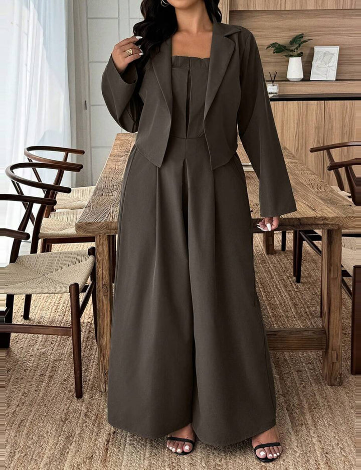 Shein Curve+ jumpsuit, barna
