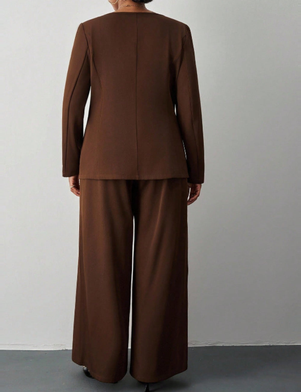 Shein Curve+ szett, barna