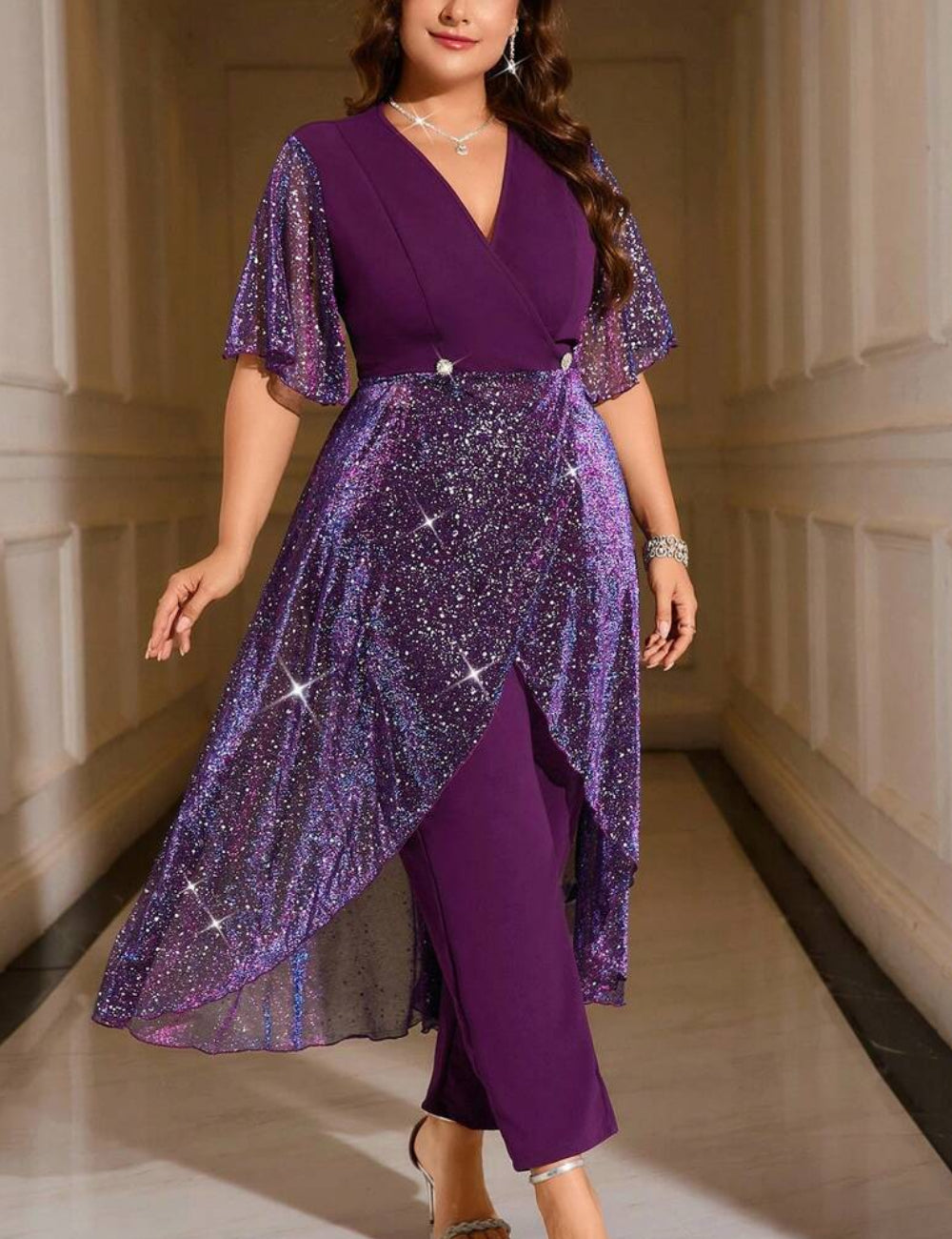 Shein Curve+ Szett, lila