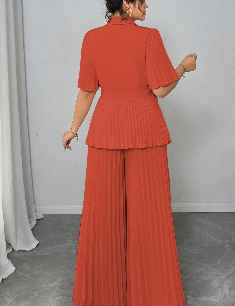 Shein Curve+ jumpsuit, red