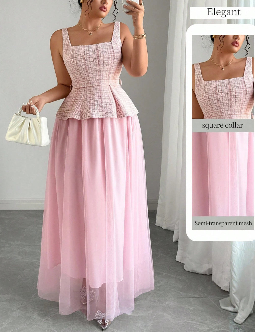 Shein Curve+ szett, rózsaszín