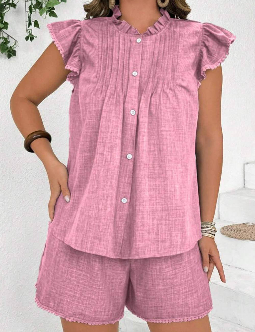 Shein Curve+ szett, rózsaszín