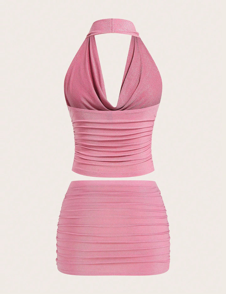 Shein Curve+ jumpsuit, pink