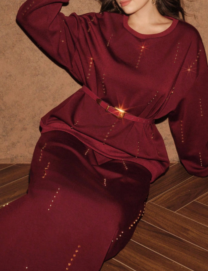 Shein Curve+ jumpsuit, bordó