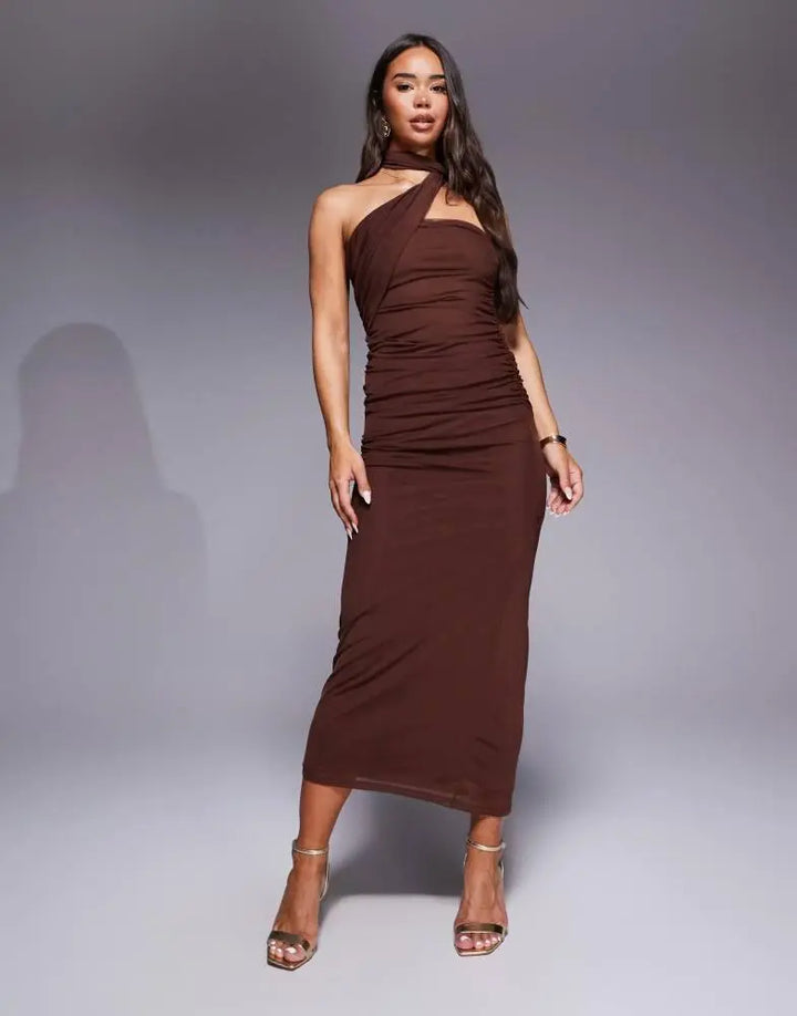 Rochie midi ASOS, maro