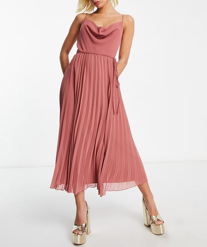 Rochie midi ASOS, roz