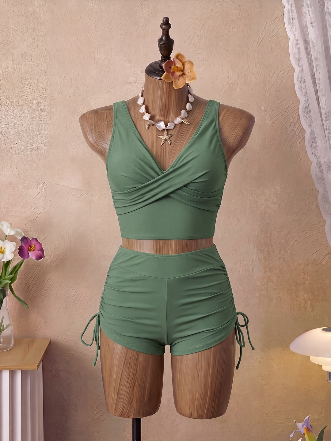Set bikini SHEIN, kaki