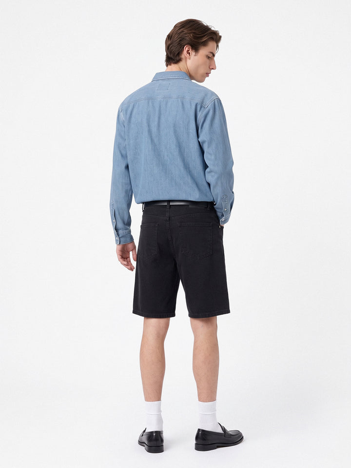 Pantaloni scurți de blugi SHEIN, negru