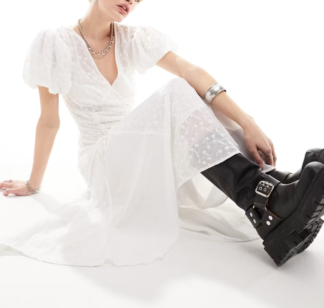 Rochie midi RECLAIMED VINTAGE , alb