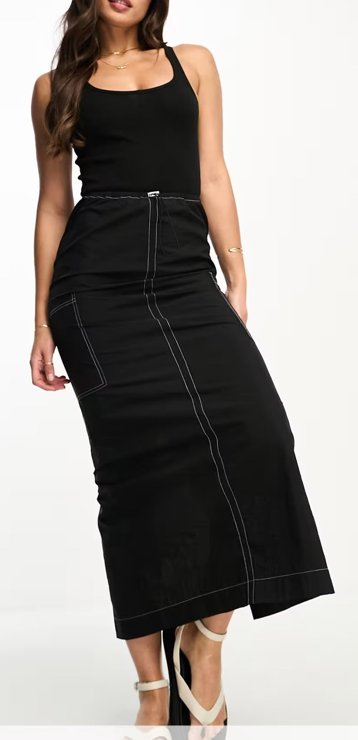 Rochie midi ASOS, negru