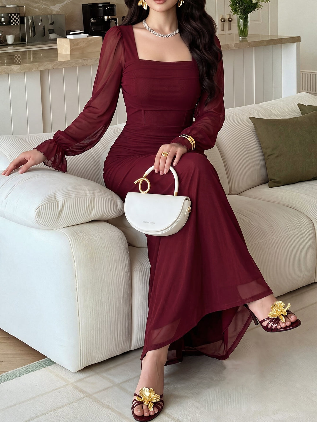 Rochie maxi SHEIN, vișiniu