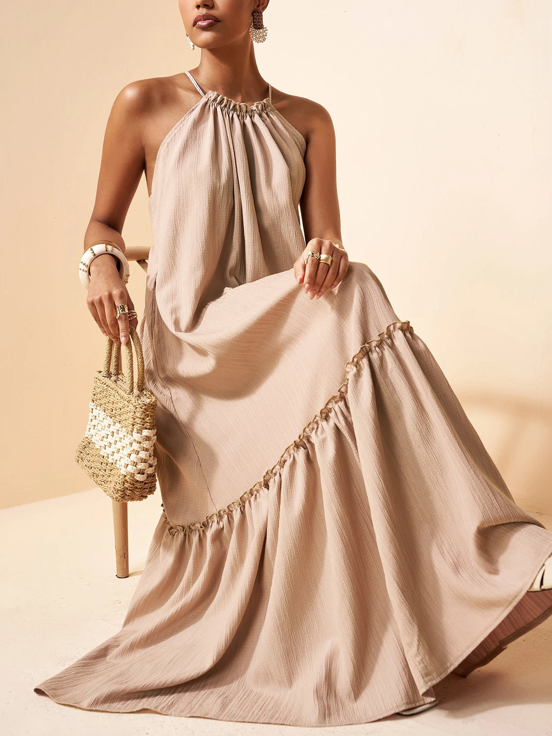 Rochie maxi SHEIN, maro